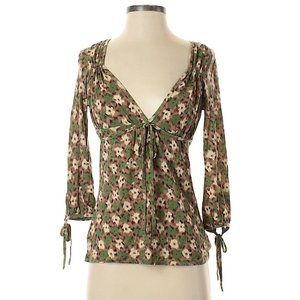 Susana Monaco 3/4 Sleeve Top with ties, Like New!